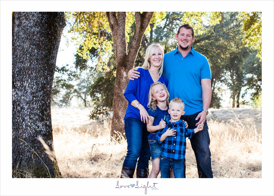 California family portrait oak tree blue