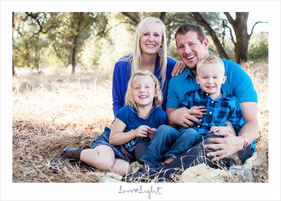 California family portrait oak tree blue
