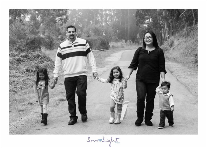 Sweet family of five portrait session in Pacifica